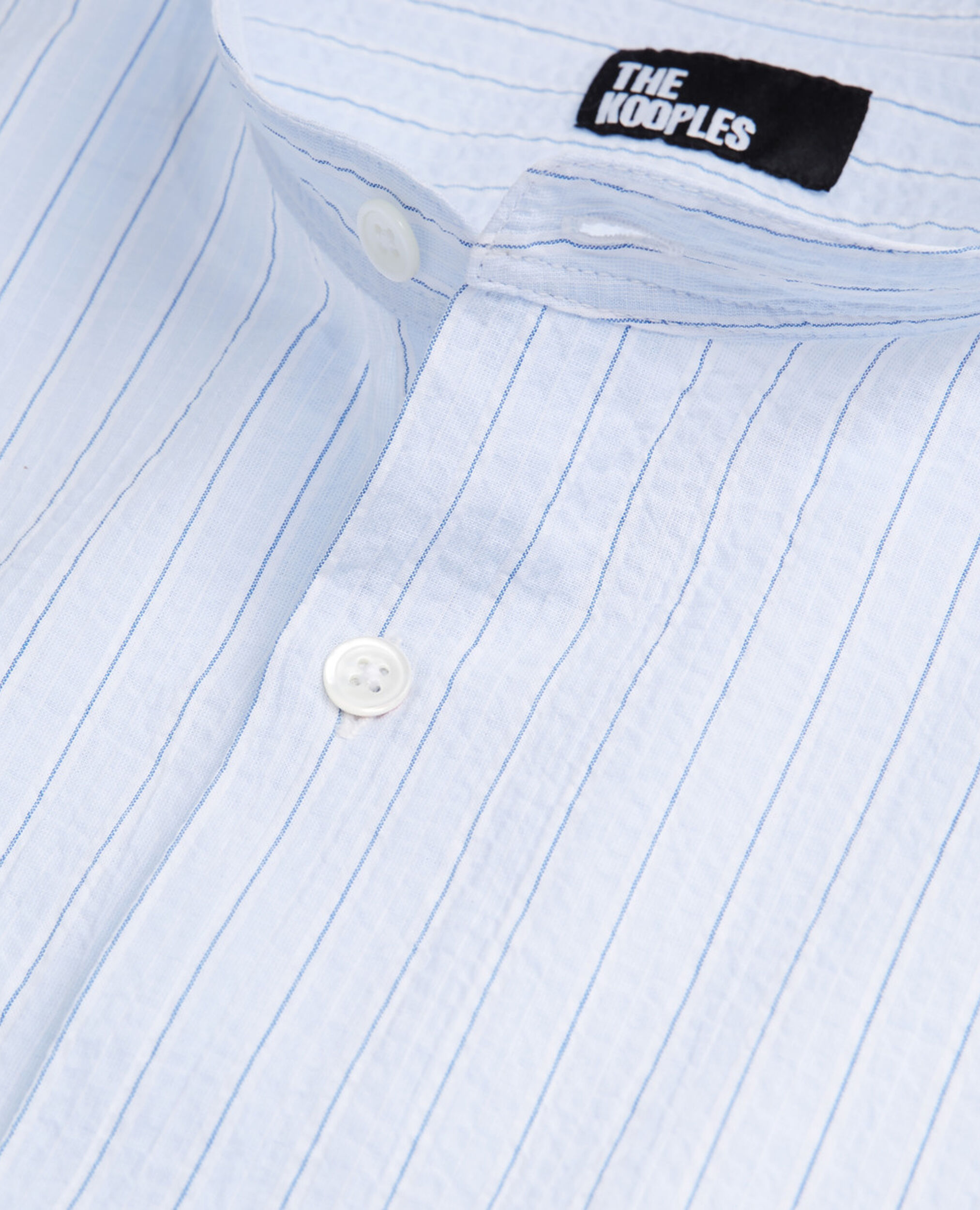 Camisa rayas con cuello Mao, WHITE / SKY BLUE, hi-res image number null