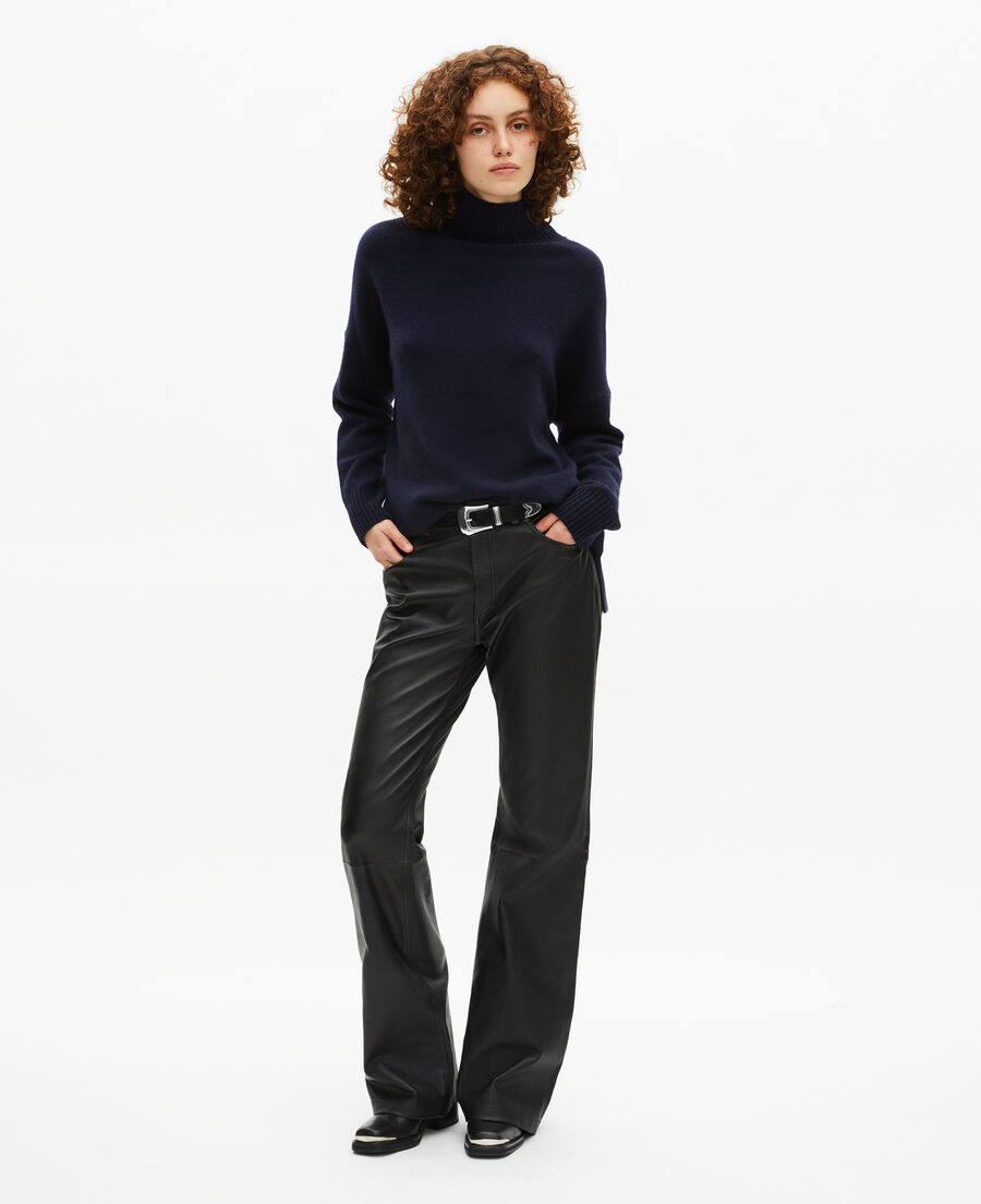 The Kooples FEMME NAVY pull col montant en cachemire marine