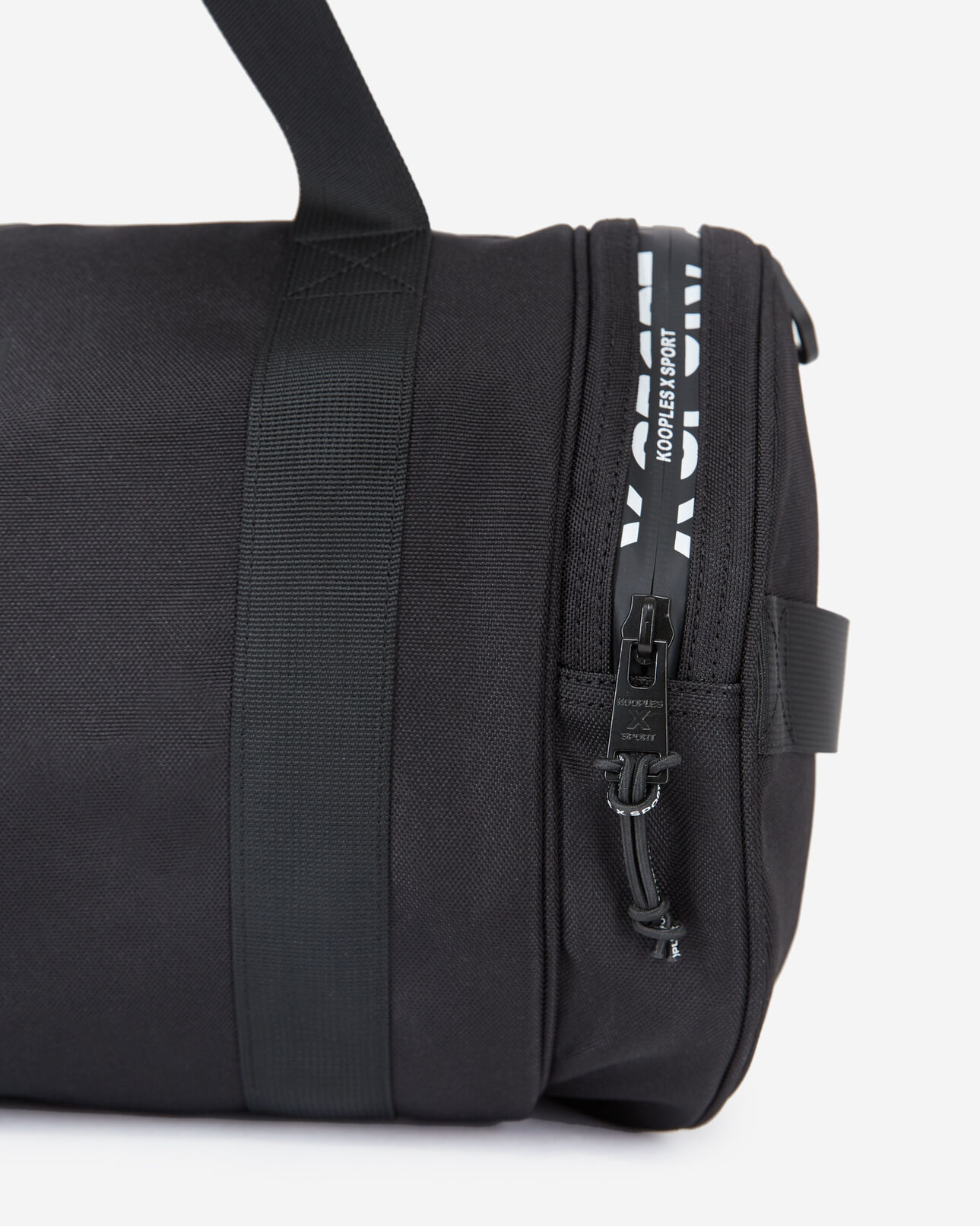 The Kooples HOMME BLACK sac de sport coton noir détails blancs