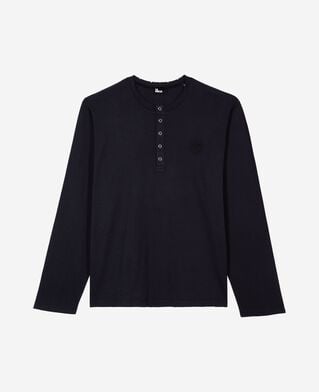 The Kooples MEN DARK NAVY long-sleeved navy t-shirt
