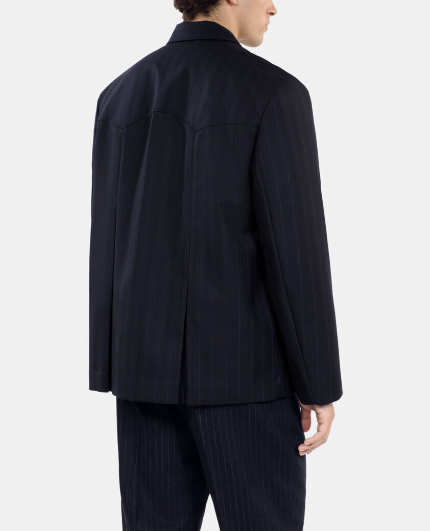 The Kooples HERREN NAVY blauer blazer im kimonostil mit streifen