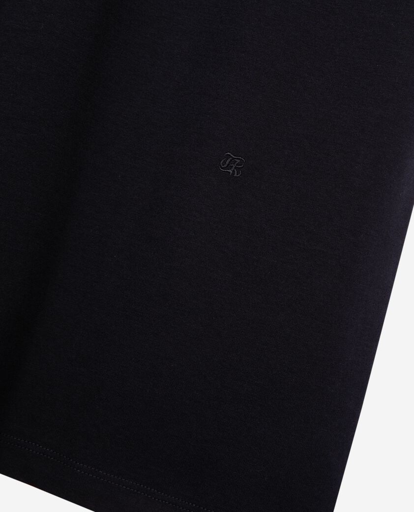 The Kooples MEN NAVY unisex plain navy blue loose-fitting t-shirt