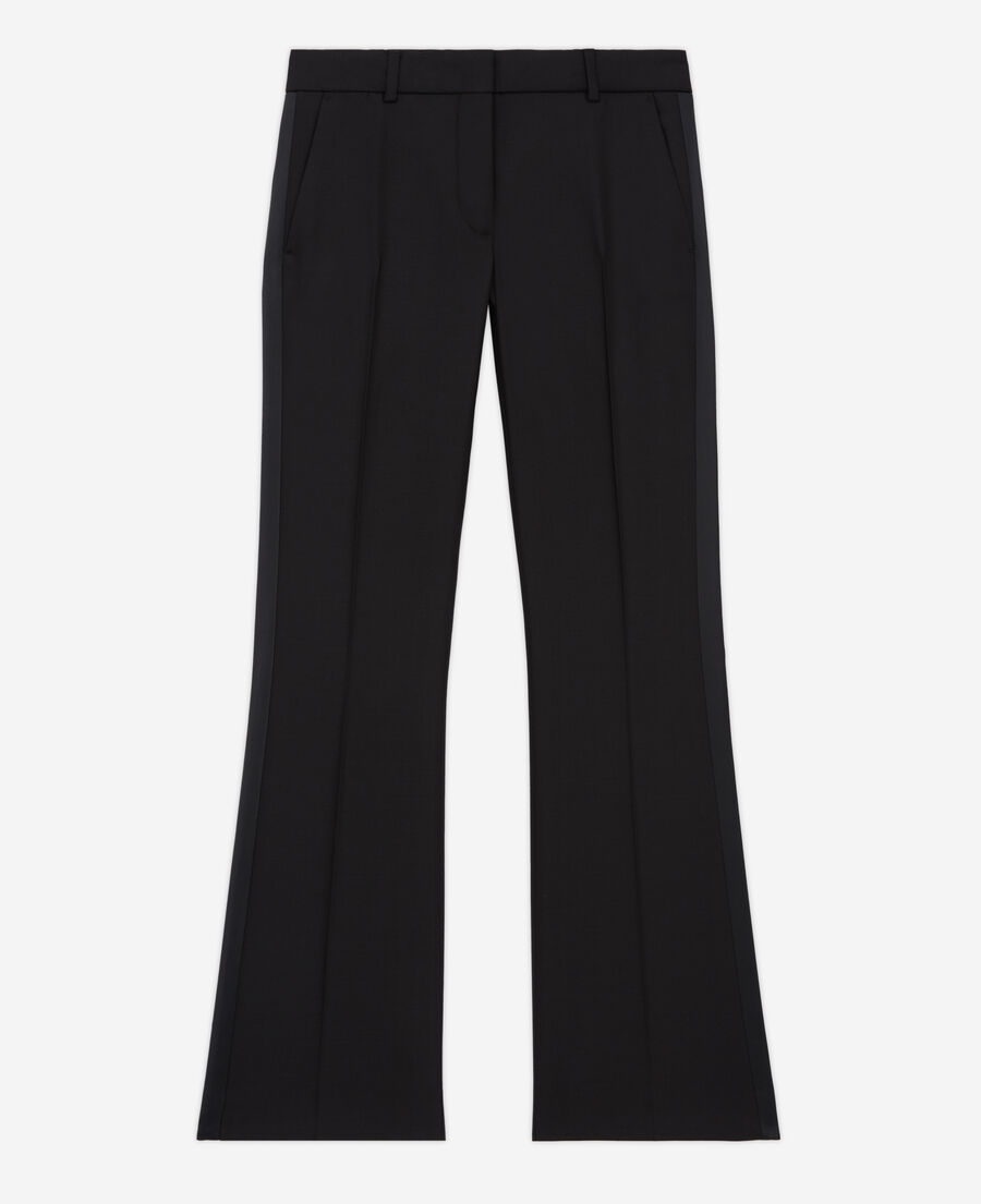 pantalon de costume en laine noir
