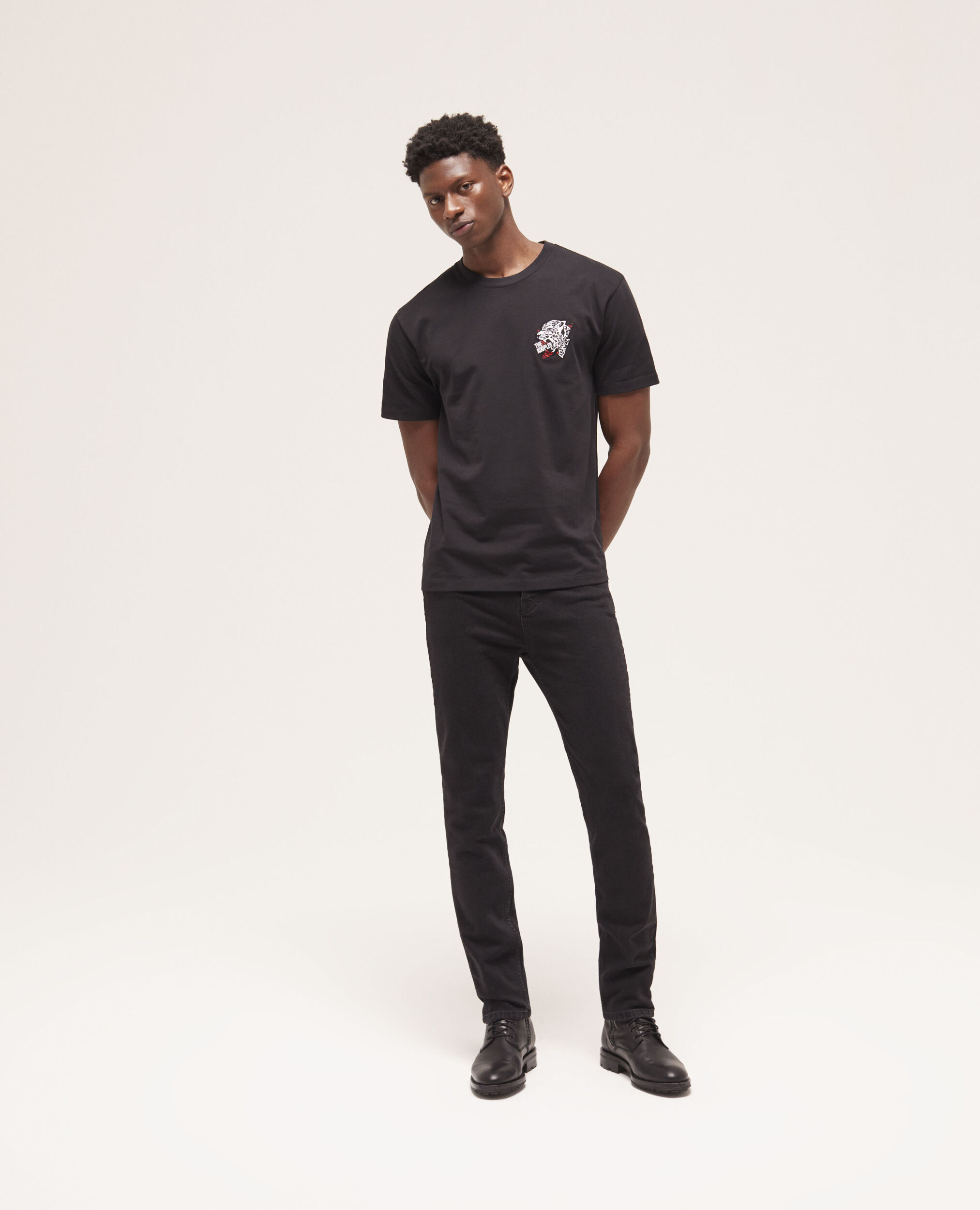 T-shirt Homme sérigraphié noir, BLACK, hi-res image number null