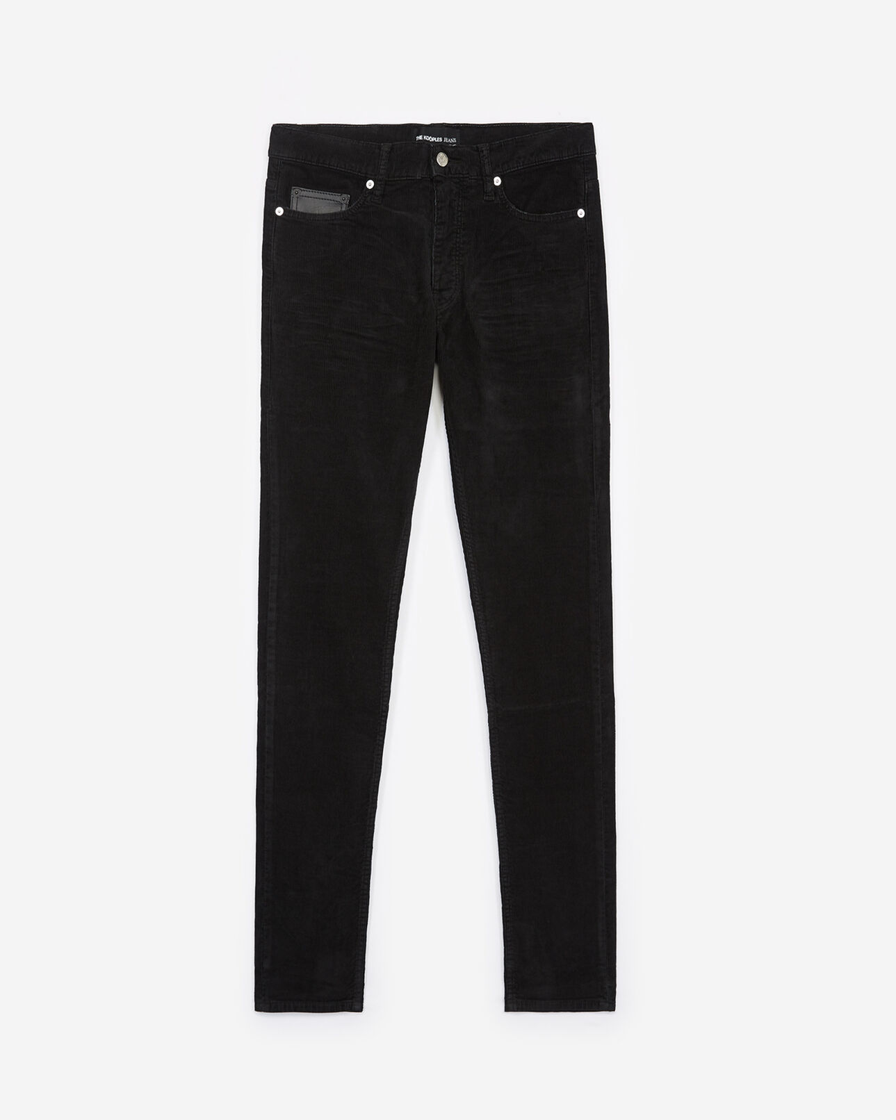 The Kooples MEN BLACK black corduroy jeans with tack buttons