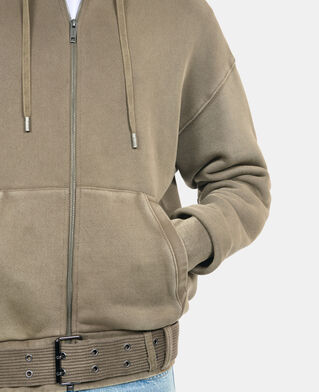 The Kooples MEN OLIVE khaki hoodie