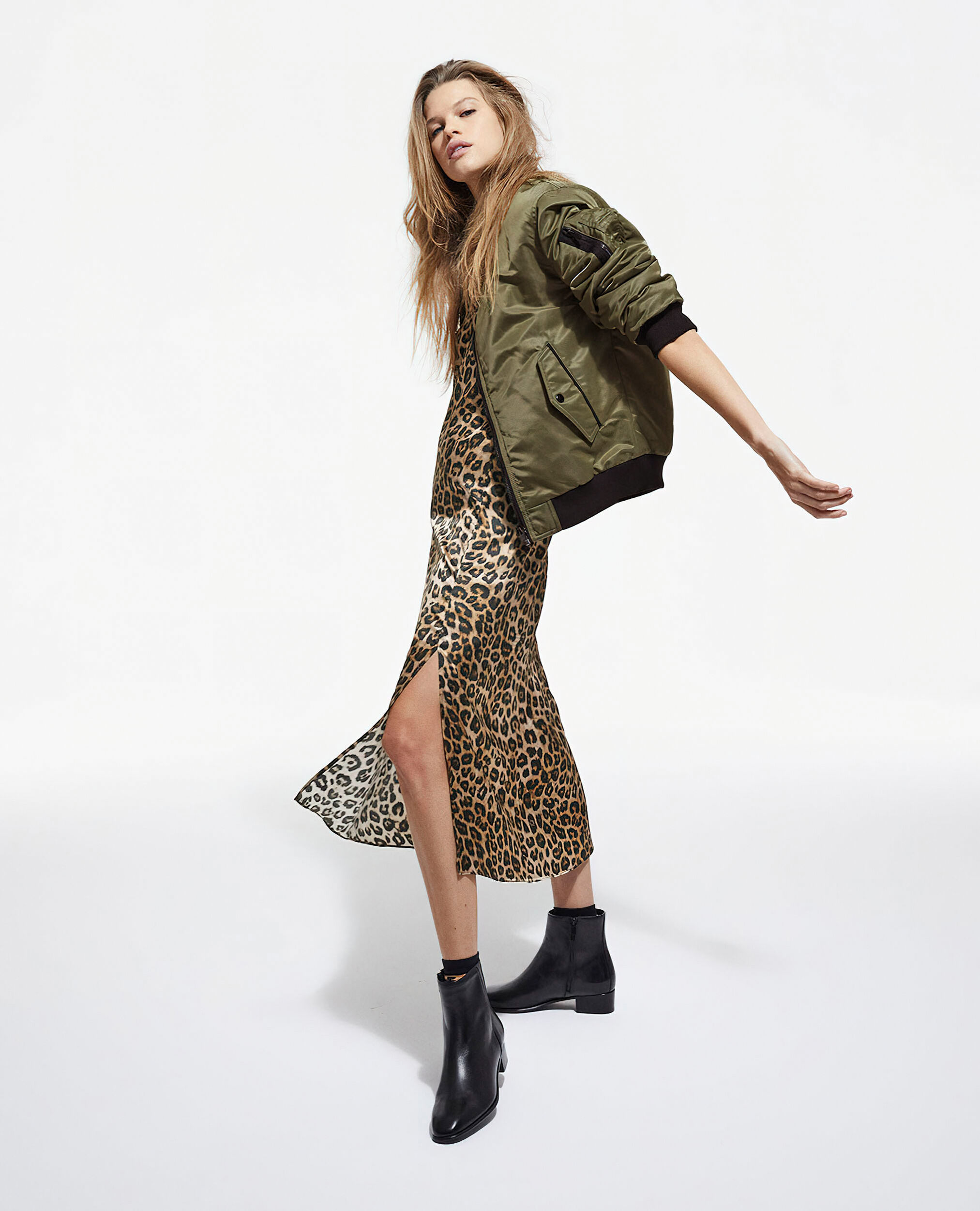 Bomber kaki doublure léopard, KAKI, hi-res image number null