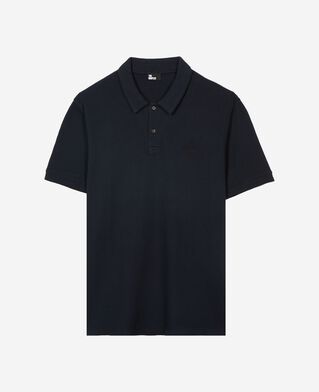 The Kooples H DARK NAVY honeycomb polo shirt with navy crest