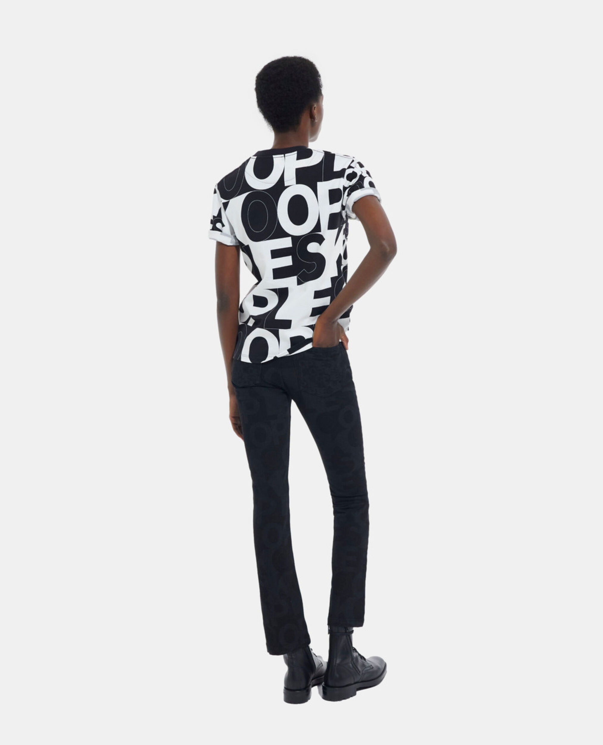 T-Shirt mit The Kooples-Logo, BLACK / WHITE, hi-res image number null