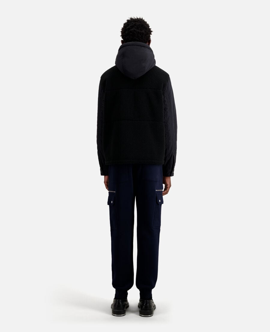 The Kooples HERREN BLACK schwarze hemdjacke aus sherpa