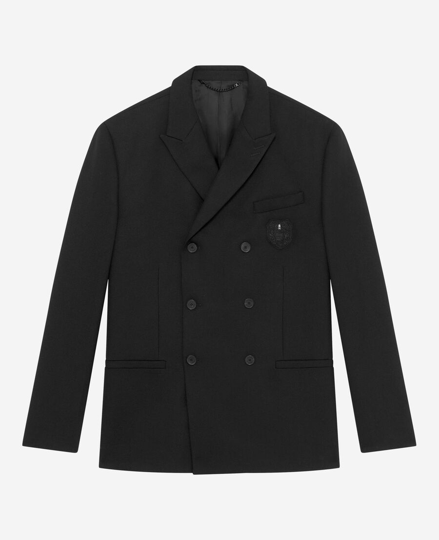 The Kooples HOMBRE BLACK chaqueta de fuerza cruzada con escudo negro