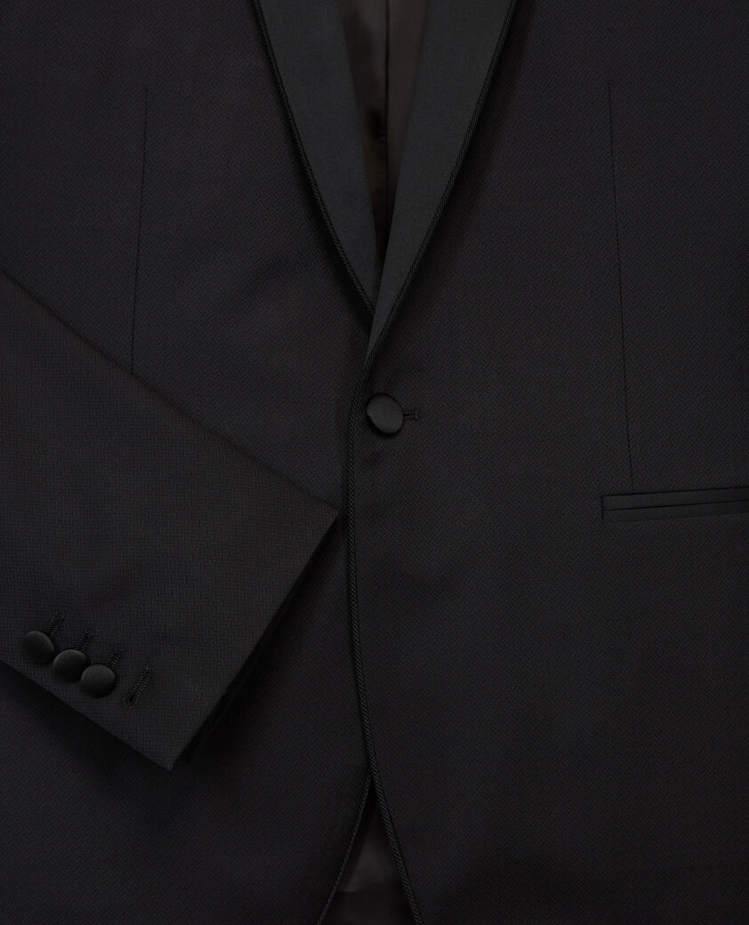 The Kooples MEN BLACK black formal wool jacket with satin lapels