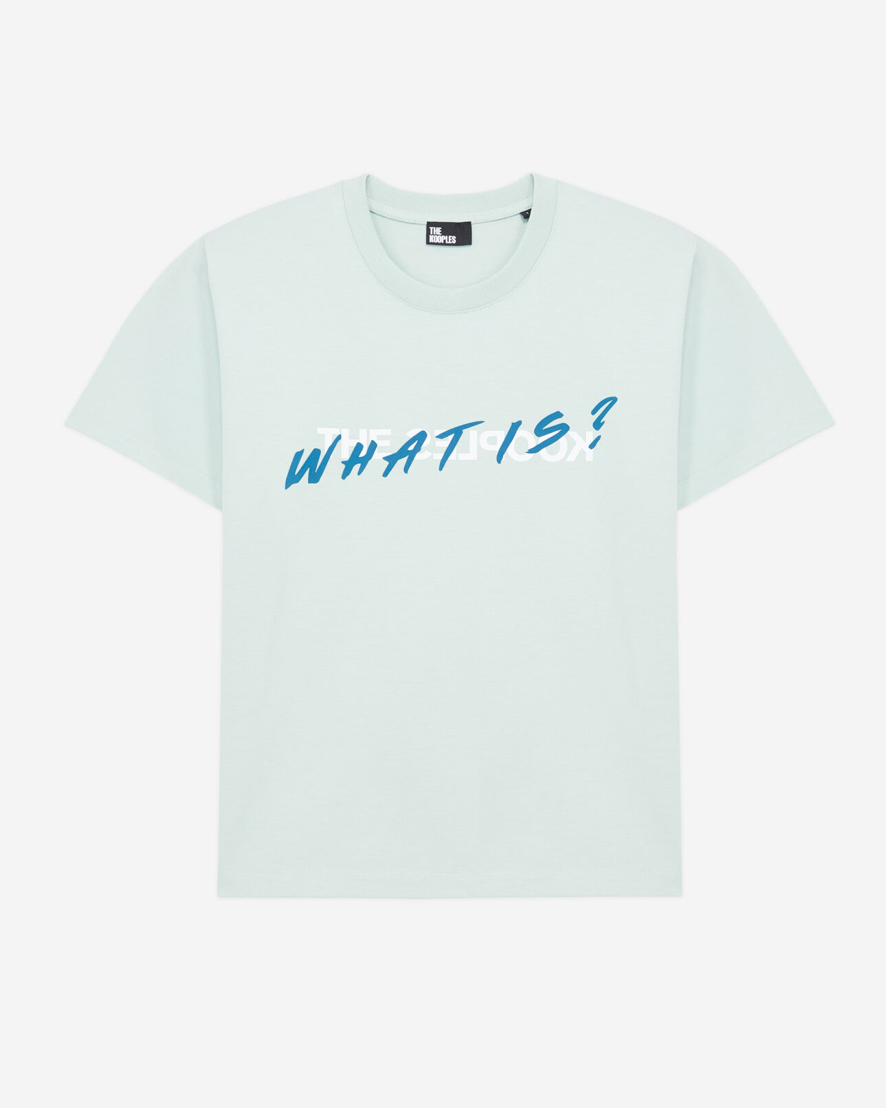 The Kooples DAMEN OCEAN hellgrünes t-shirt damen mit „what is“-schriftzug