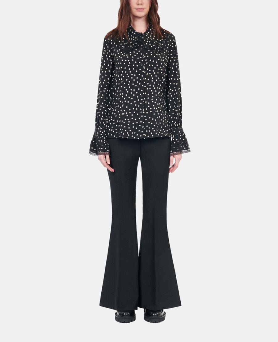 The Kooples FEMME BLACK WHITE chemise à pois noire