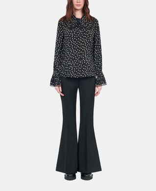 The Kooples FEMME BLACK WHITE chemise à pois noire