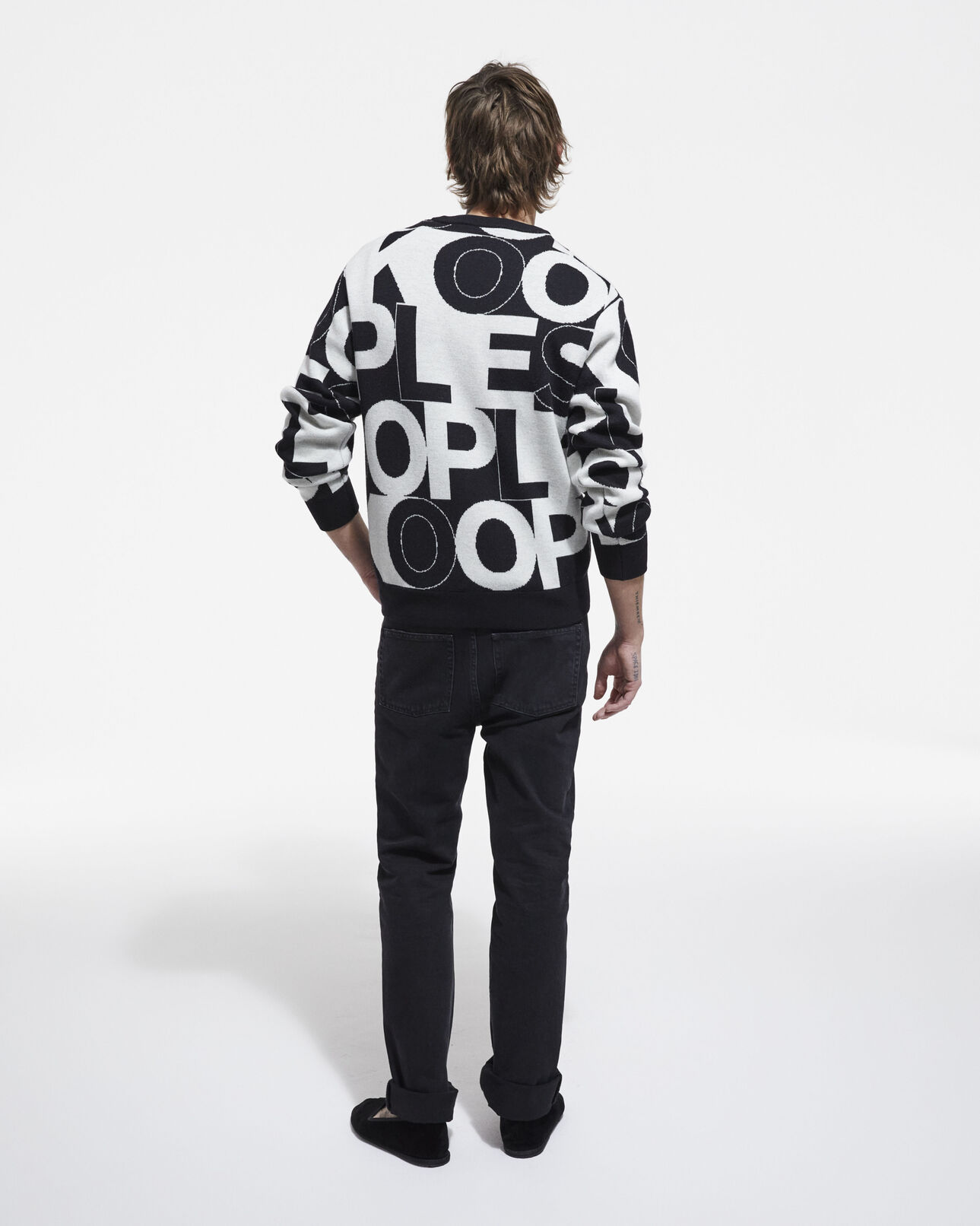 The Kooples HERREN BLACK WHITE pullover mit the kooples logo