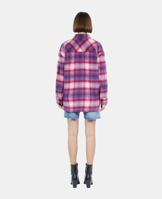 The Kooples F BABY PINK / CASSIS checked overshirt style jacket
