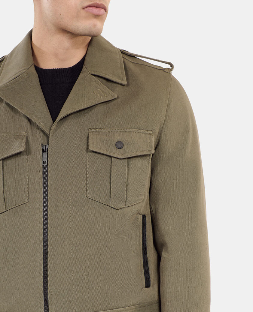 The Kooples HERREN OLIVE NIGHT khakifarbene jacke im offizierstil