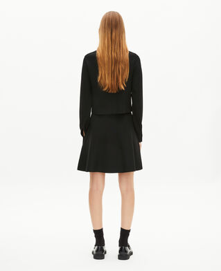 The Kooples WOMEN BLACK short trompe l'oeil dress in black mesh