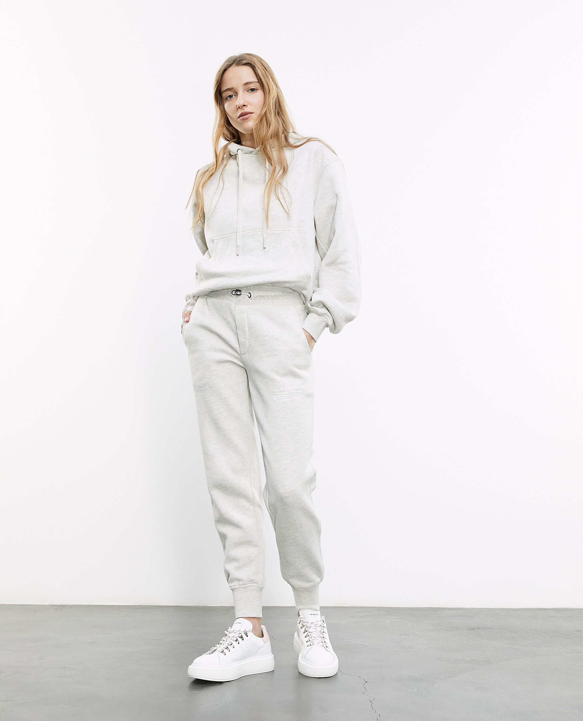 Gray joggers with rubber logo, GREY CHINE, hi-res image number null