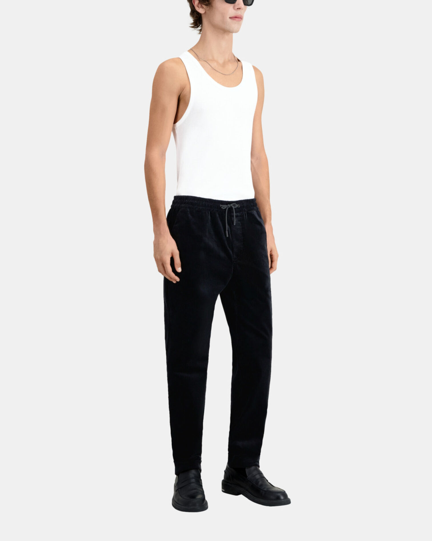 Black corduroy trousers, BLACK, hi-res image number null