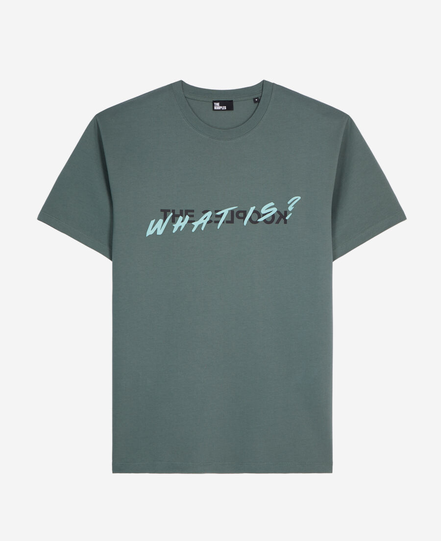 grünes t-shirt „what is“ für herren