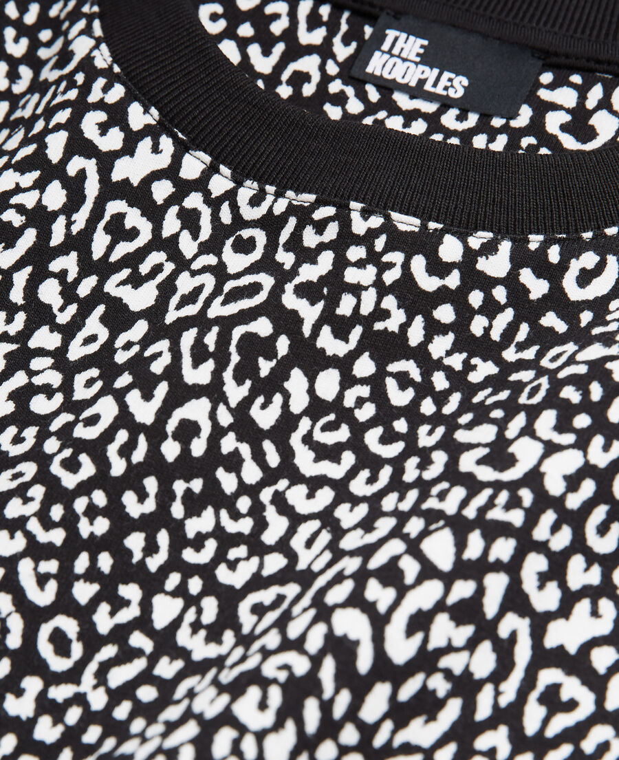 t-shirt léopard noir