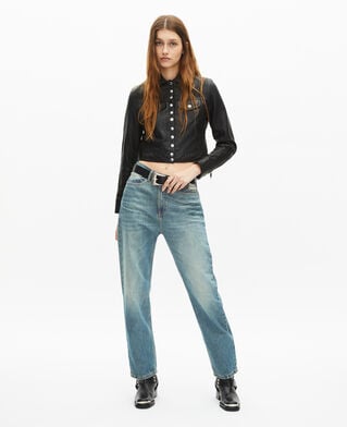 The Kooples WOMEN USED RAPIECE boyfriend bleu jeans