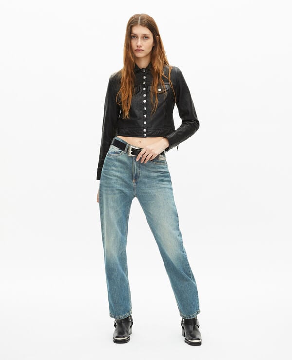 The Kooples WOMEN USED RAPIECE boyfriend bleu jeans