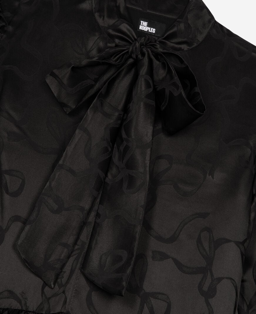 The Kooples DAMEN BLACK kurzes jacquardkleid mit schleifendruck