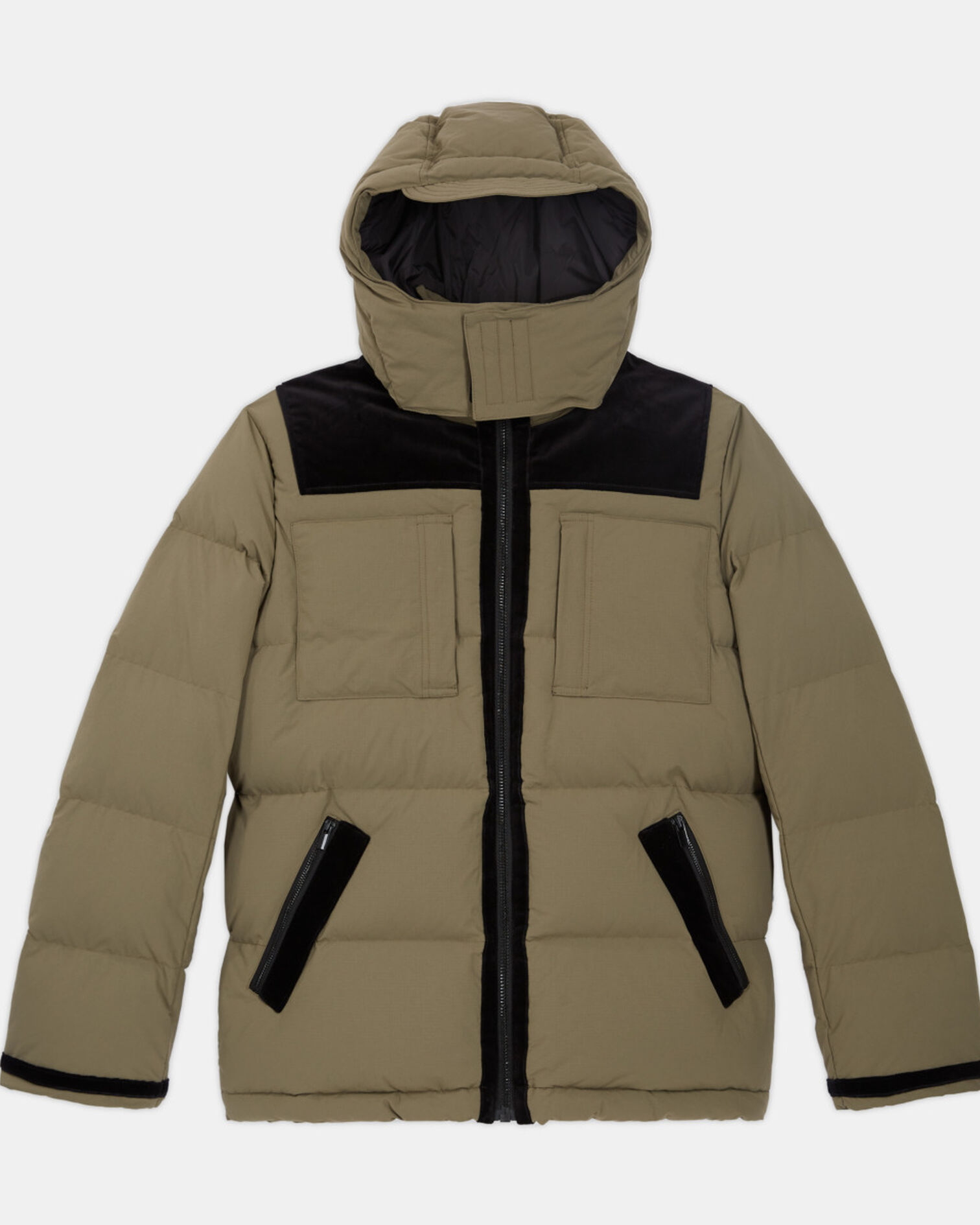 Khaki down jacket, ALGUE, hi-res image number null