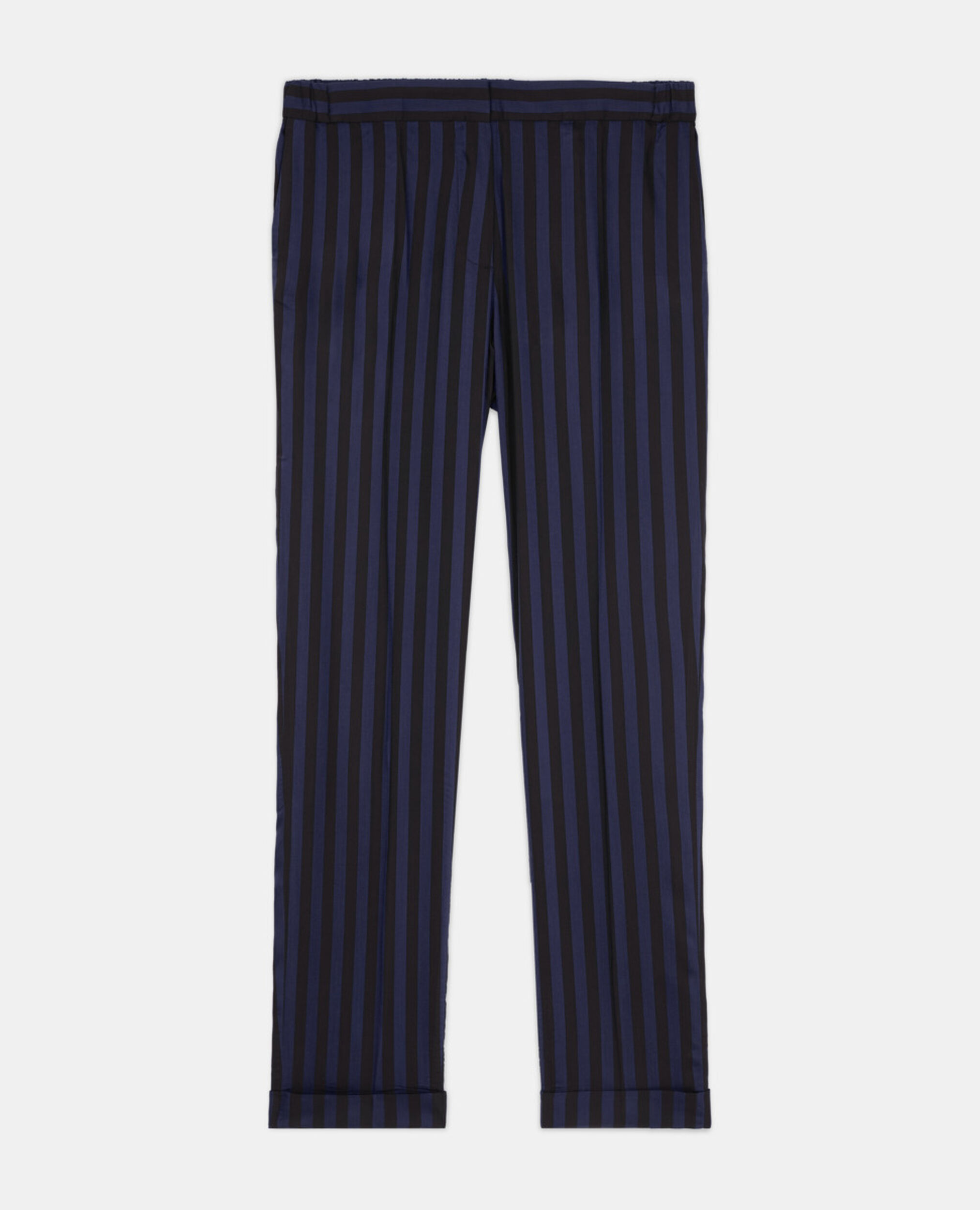 Straight-cut striped pants, BLACK NAVY, hi-res image number null