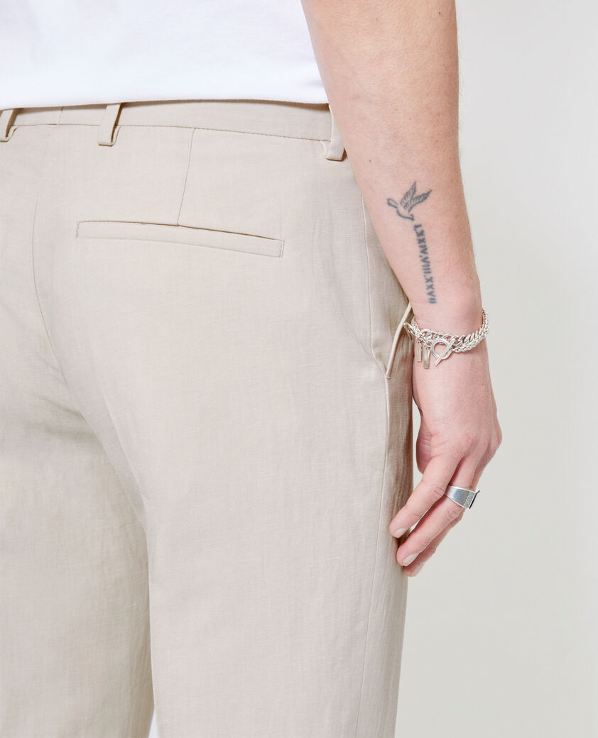 The Kooples HERREN LIGHT BEIGE anzughose aus baumwoll-leinen beige