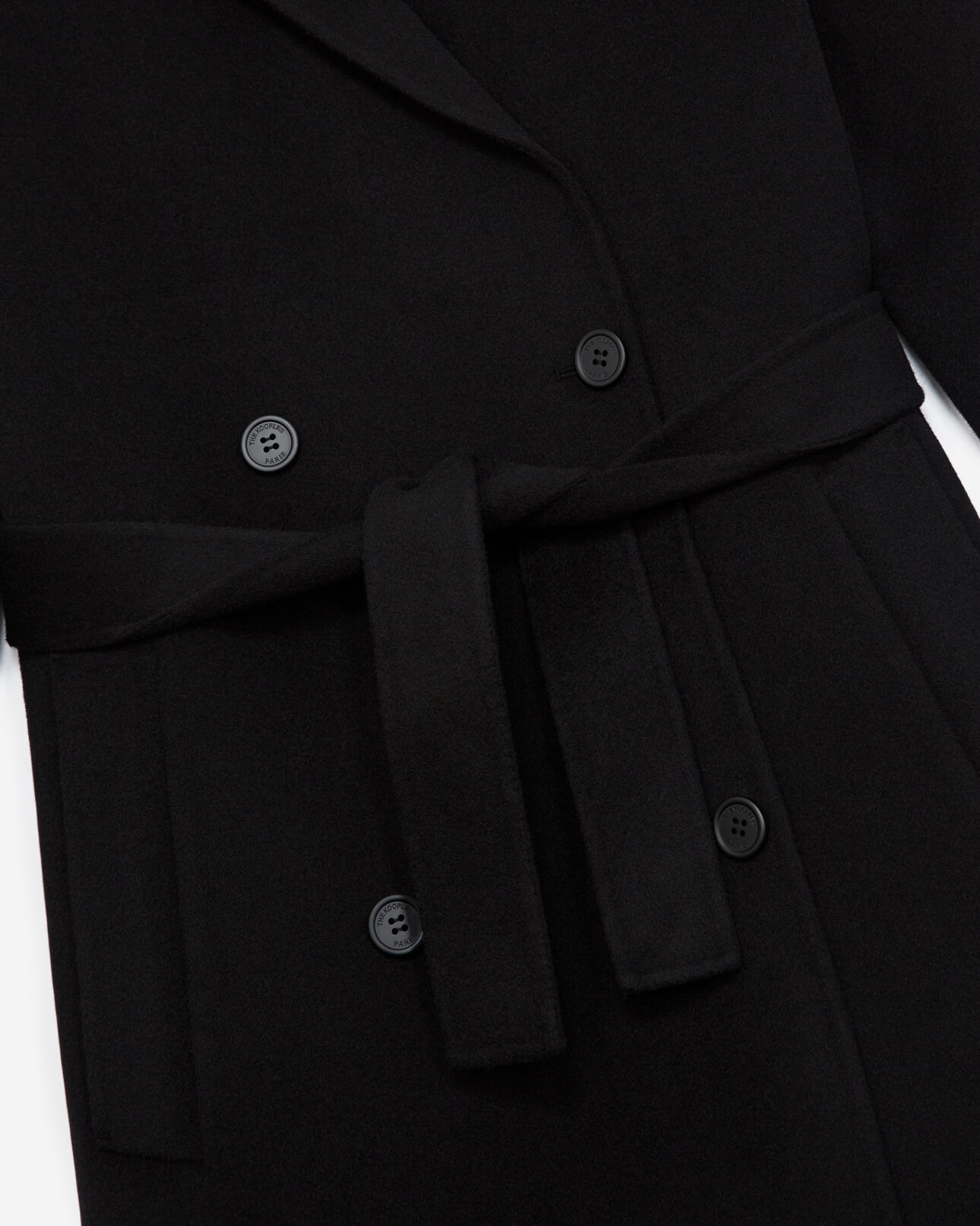 The Kooples WOMEN BLACK oversized double-faced black wool coat