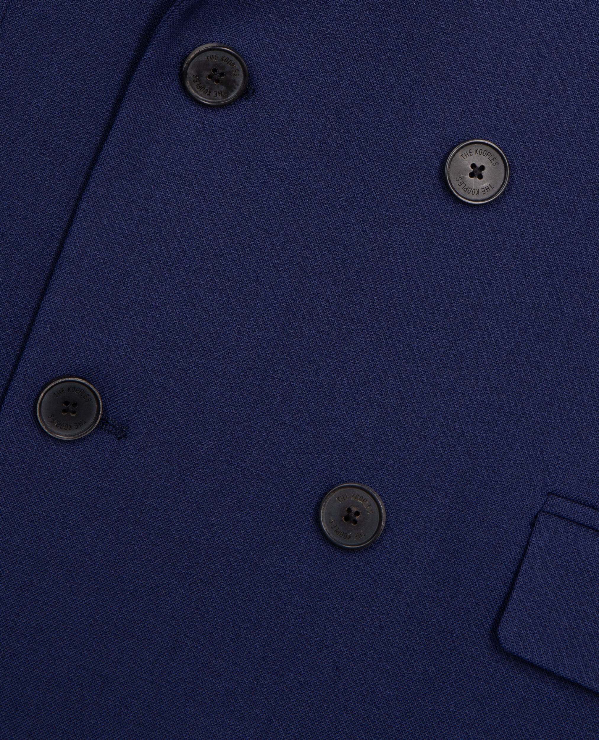 Bright blue wool double-breasted suit jacket, DARK BLUE, hi-res image number null