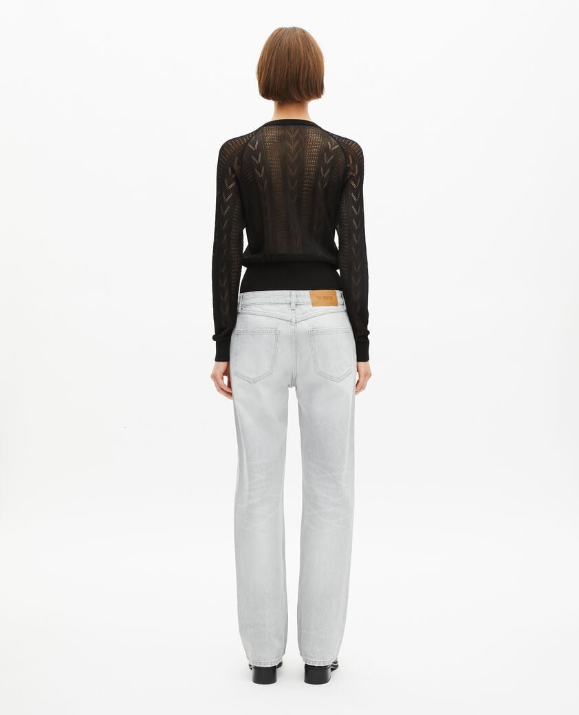 The Kooples FEMME GREY jean droit gris clair