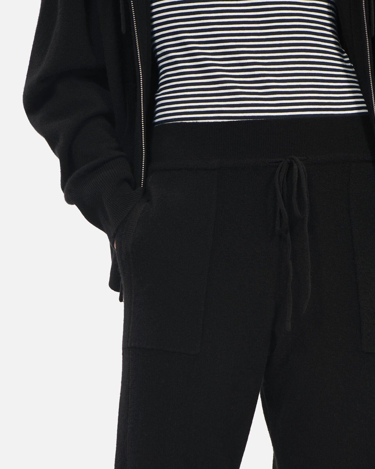 The Kooples WOMEN BLACK black wool and cashmere trousers