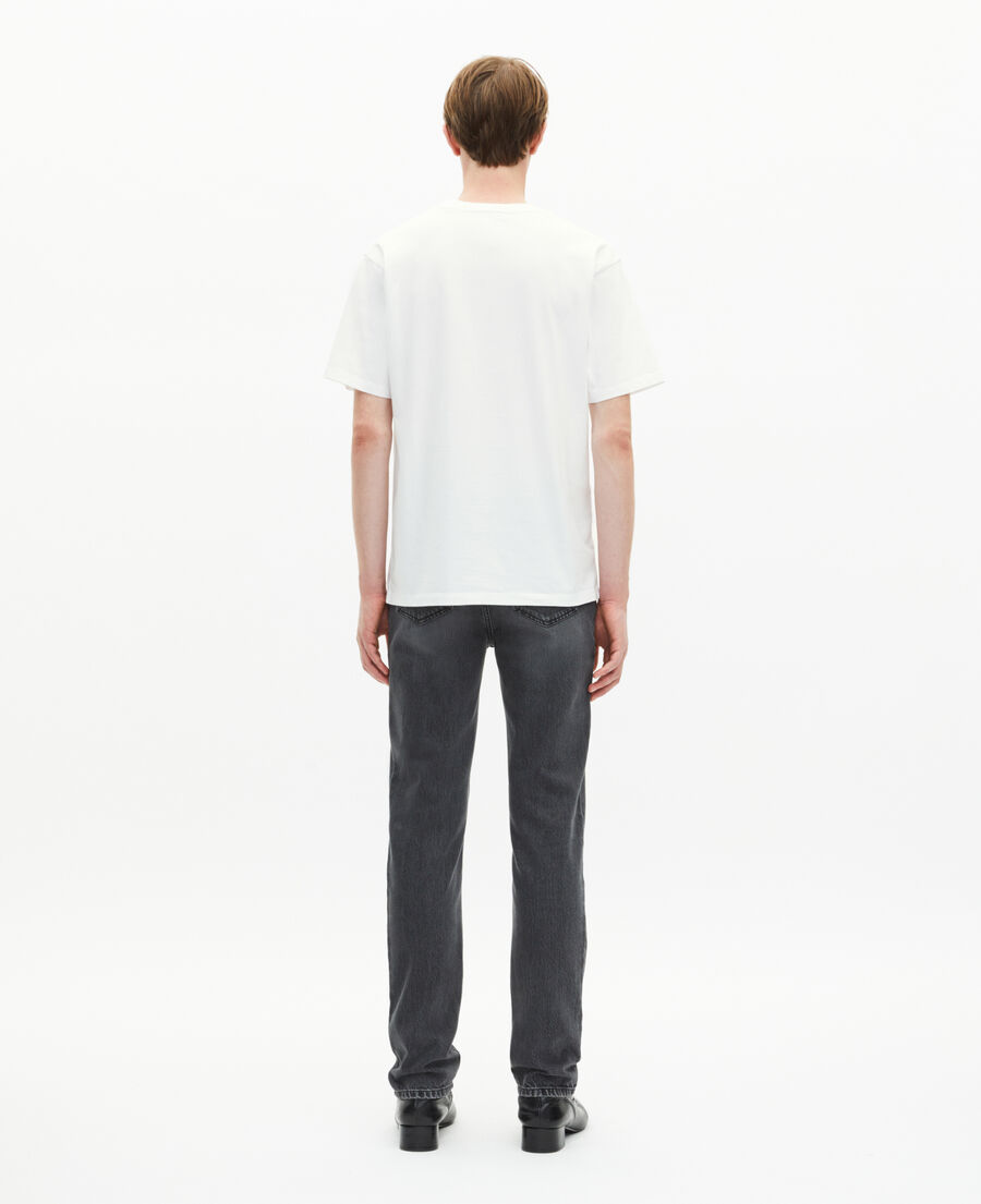 The Kooples HOMME WHITE t-shirt avec flocage t&ecirc;te de mort blanc