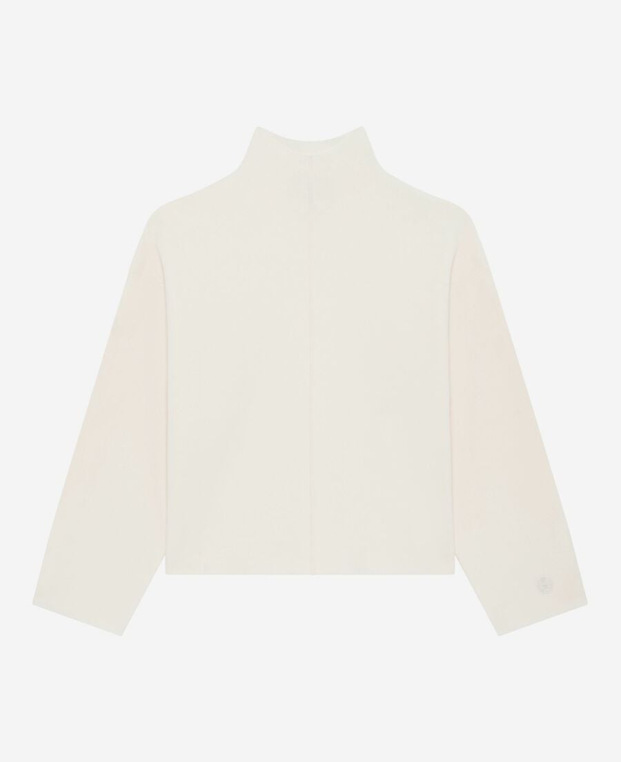 The Kooples FEMME ECRU pull col chemin&eacute;e blanc