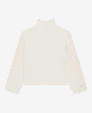 The Kooples FEMME ECRU pull col chemin&eacute;e blanc