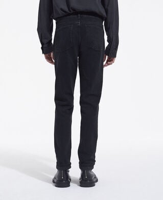 The Kooples H BLACK WASHED slim fit black jeans with five pockets