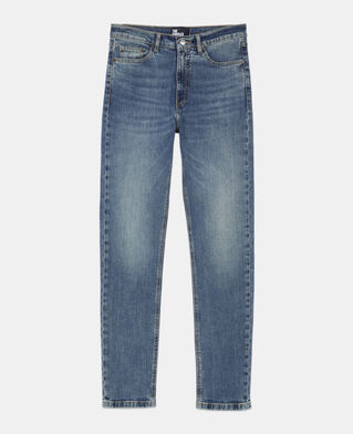 The Kooples DAMEN USED RAPIECE schmale jeans in verwaschenem blau