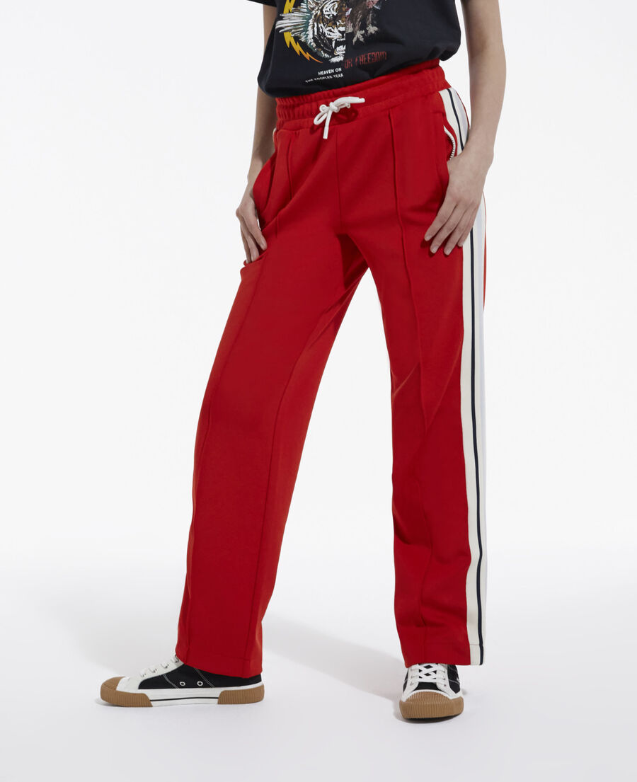 straight-cut red joggers