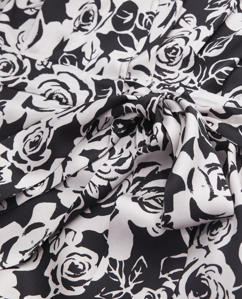 The Kooples WOMEN BLACK / PINK short printed wrap dress