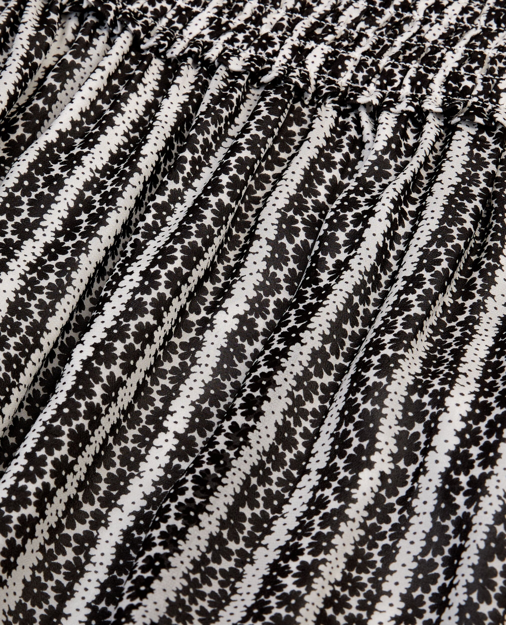 Jupe courte avec rayures et smocks, BLACK WHITE, hi-res image number null