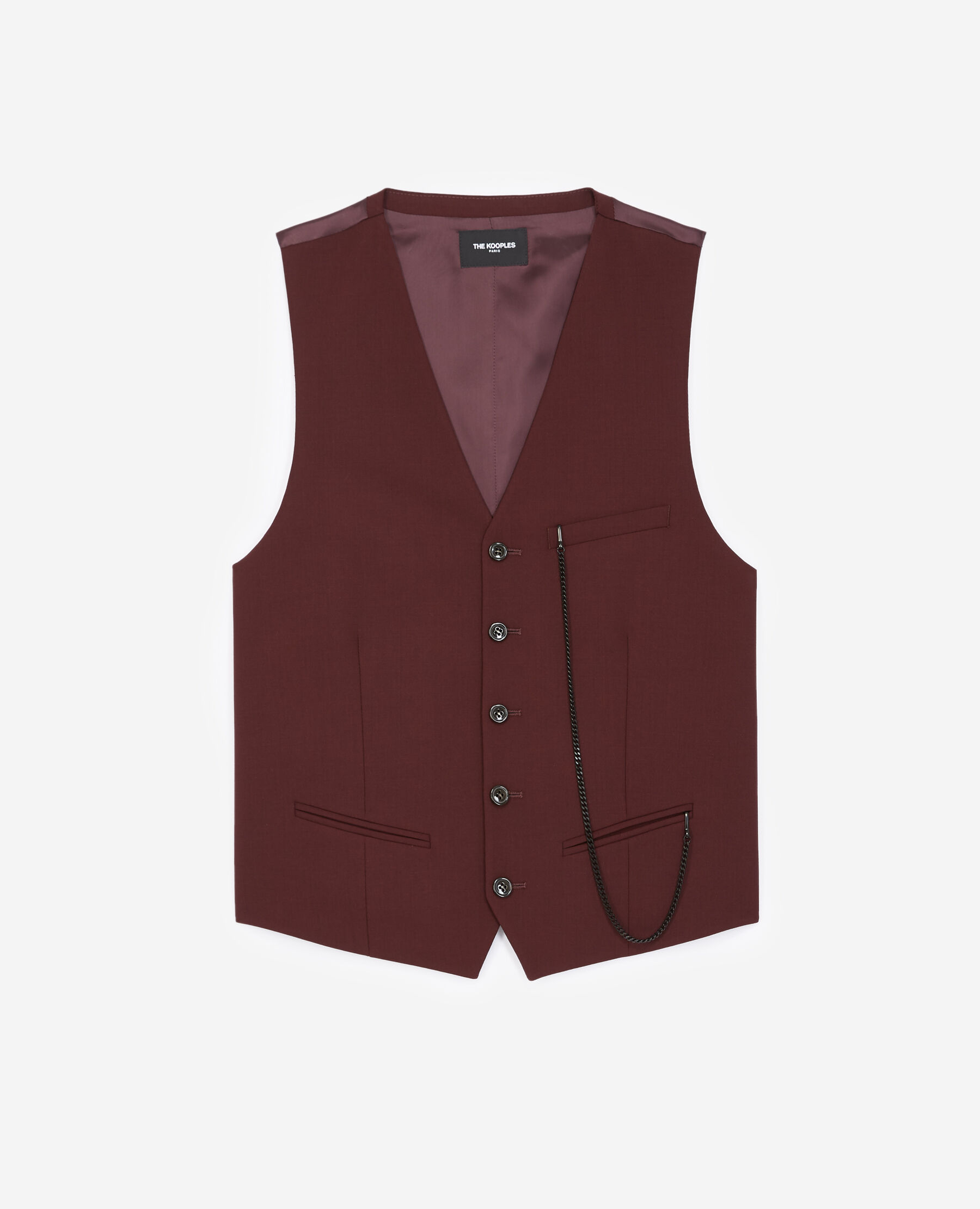 Buttoned burgundy wool waistcoat The Kooples