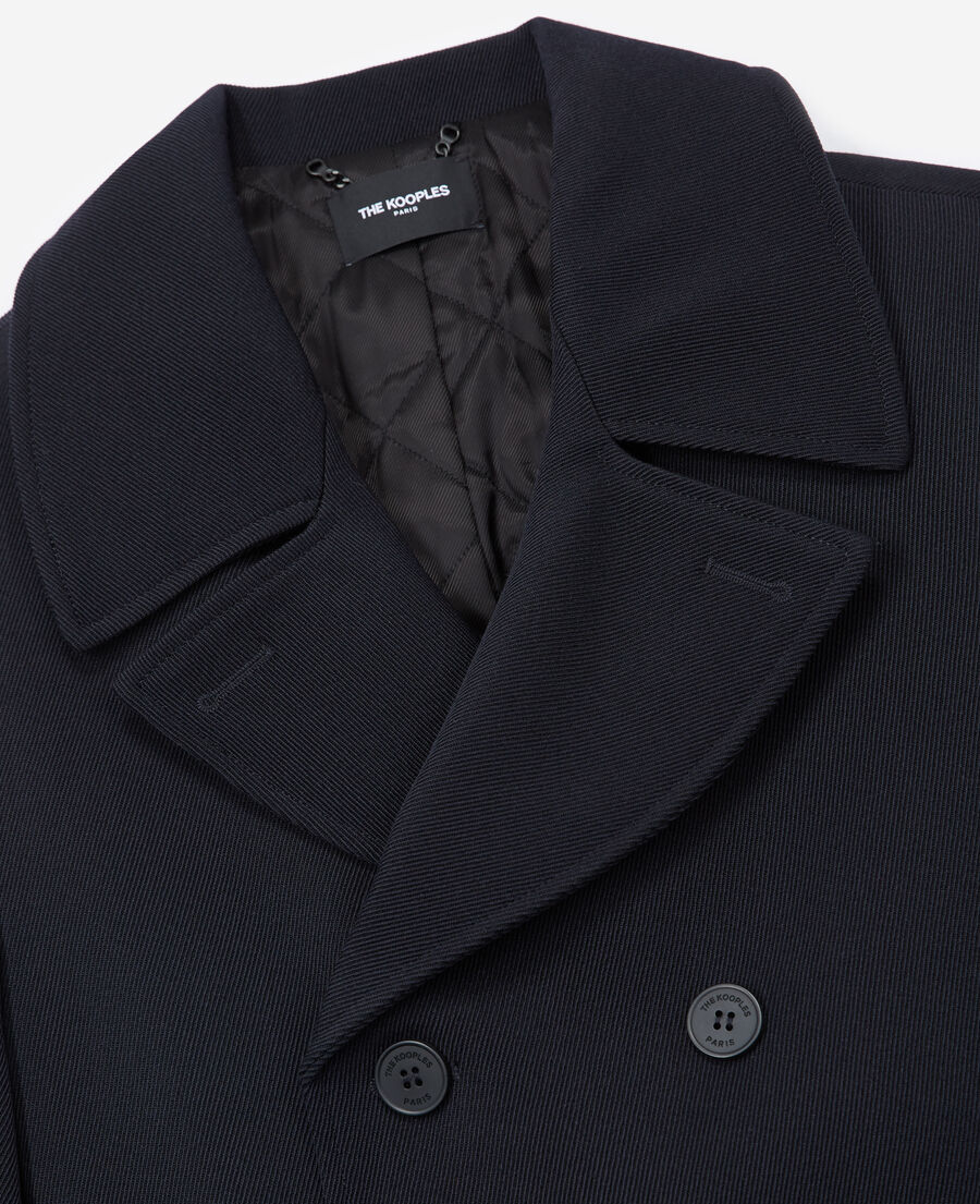 Navy blue trench coat with quilted lining | The Kooples
