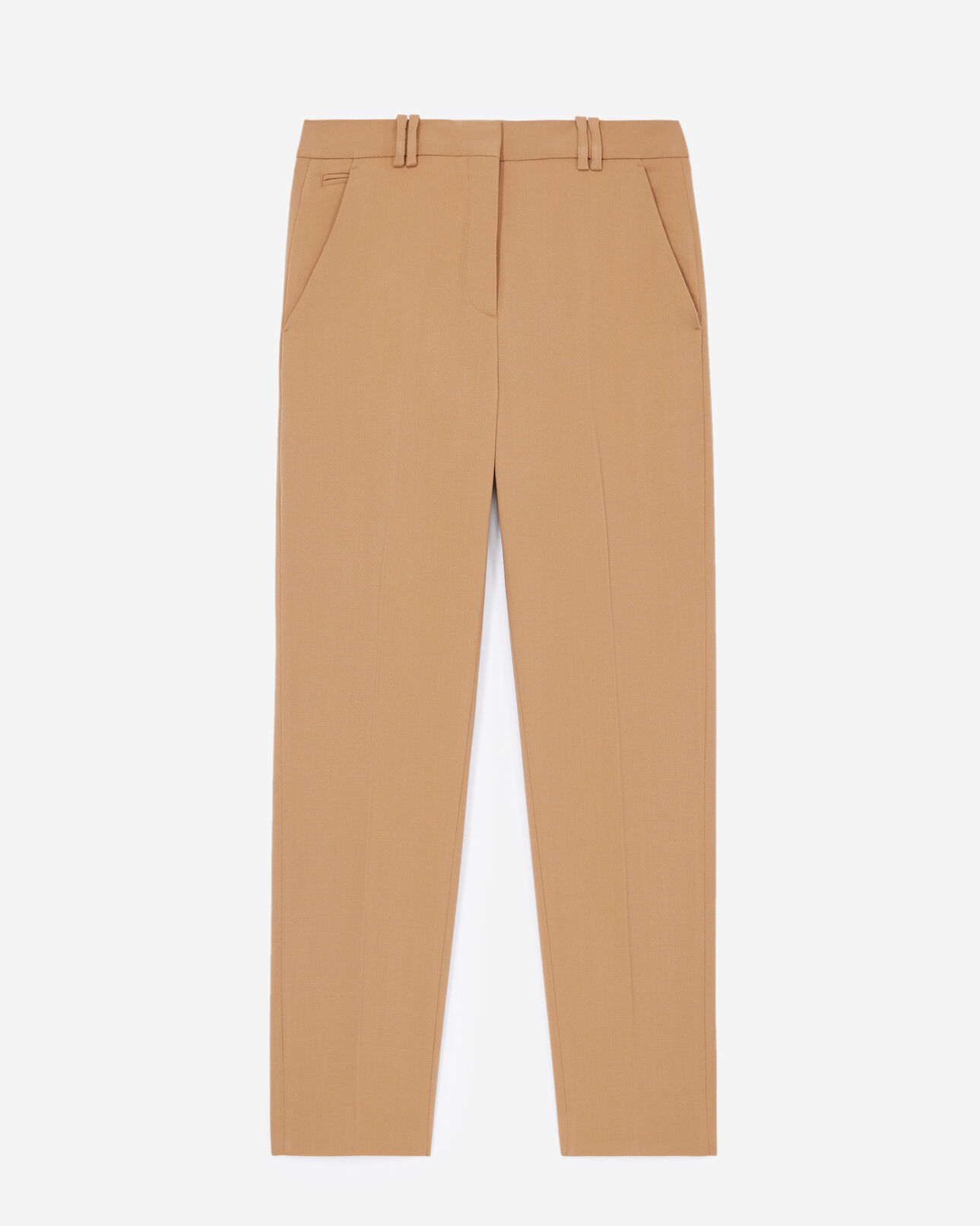 The Kooples WOMEN CAMEL straight wool camel pants w/pockets