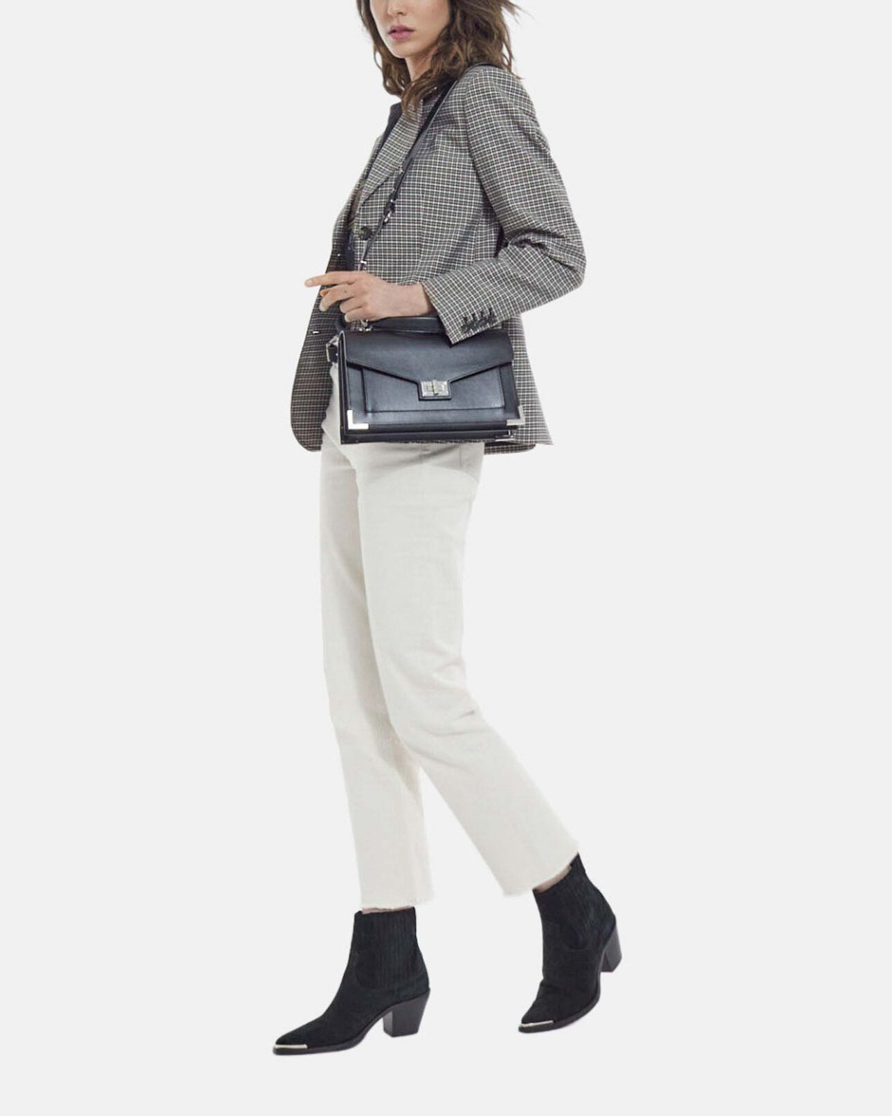 The Kooples MUJER BLACK STONE bolso emily mediano negro