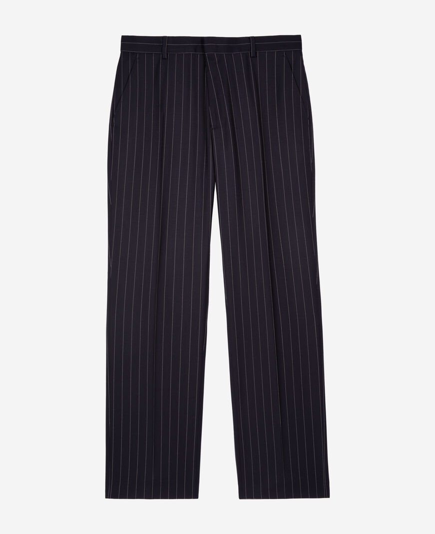 The Kooples HOMME DARK NAVY pantalon de costume à rayures bleu foncé